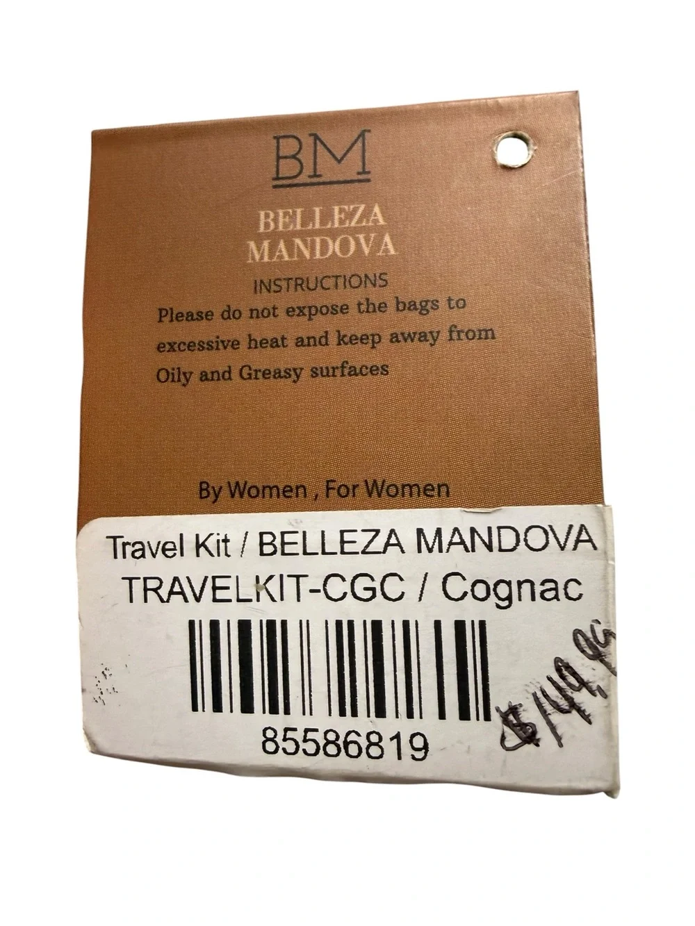 Belleza Mandoza Brown Woven Leather Wristlet with Coin Pouch NWT